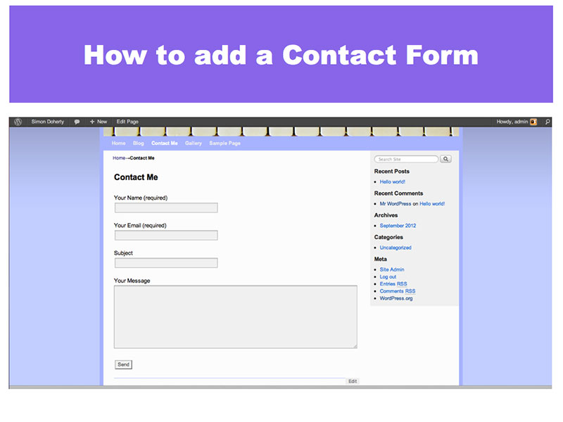 How to add a contact form