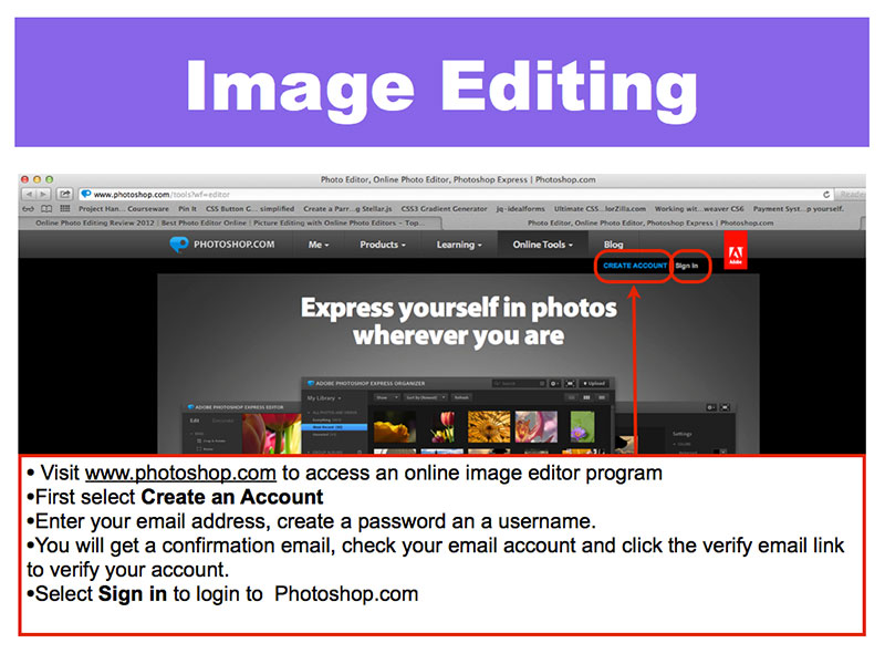 1: Sign up to Photoshop.com