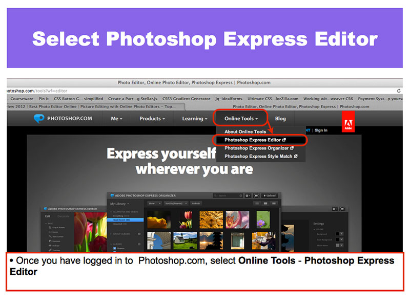 3: Select Photoshop Express Editor