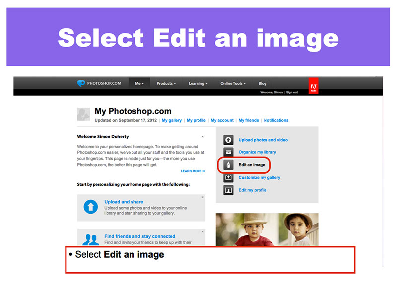4: Select Edit an Image