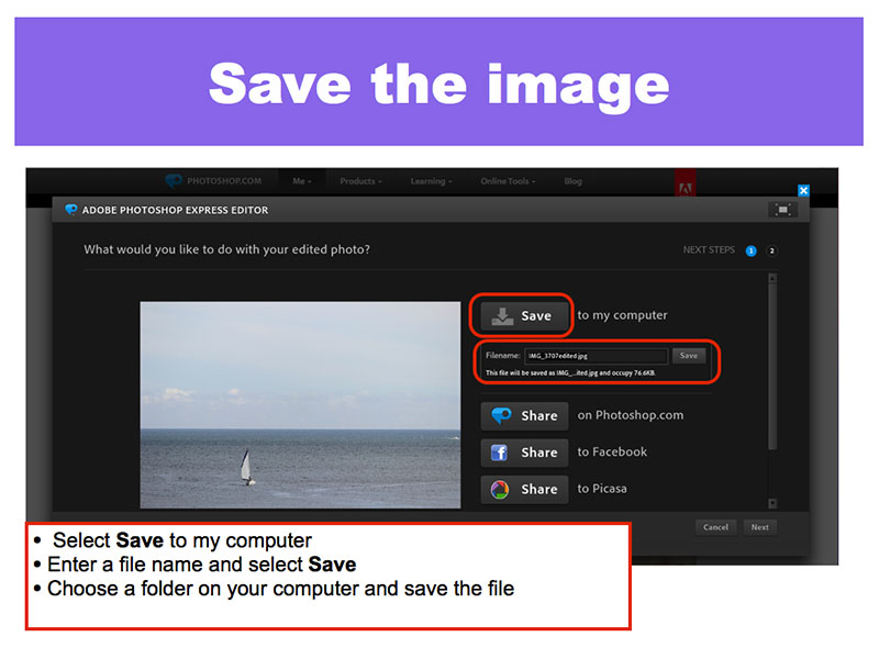 9: Save the Image to your computer