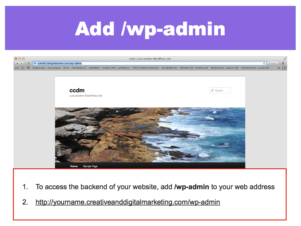 2: Access the Admin section of your website