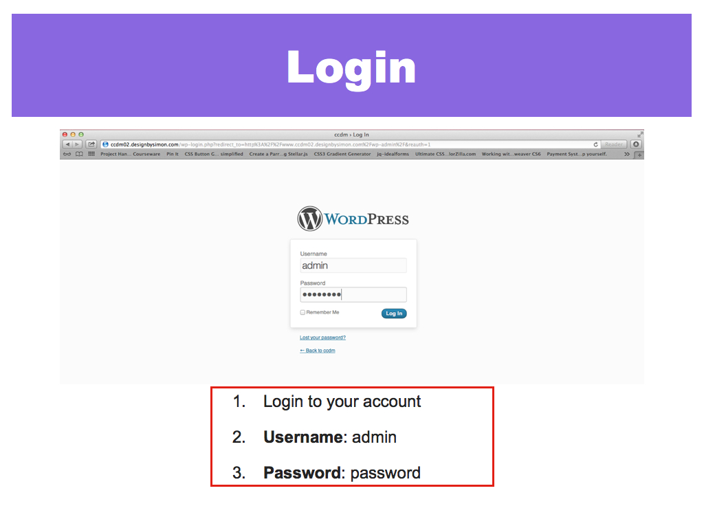 3: Enter your Username and Password