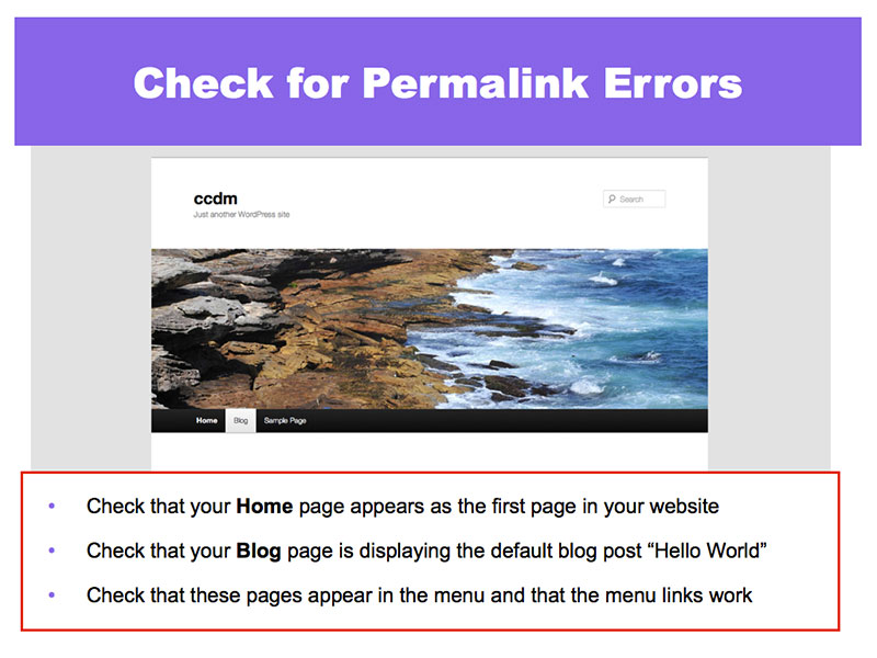 7: Check for Permalink Errors