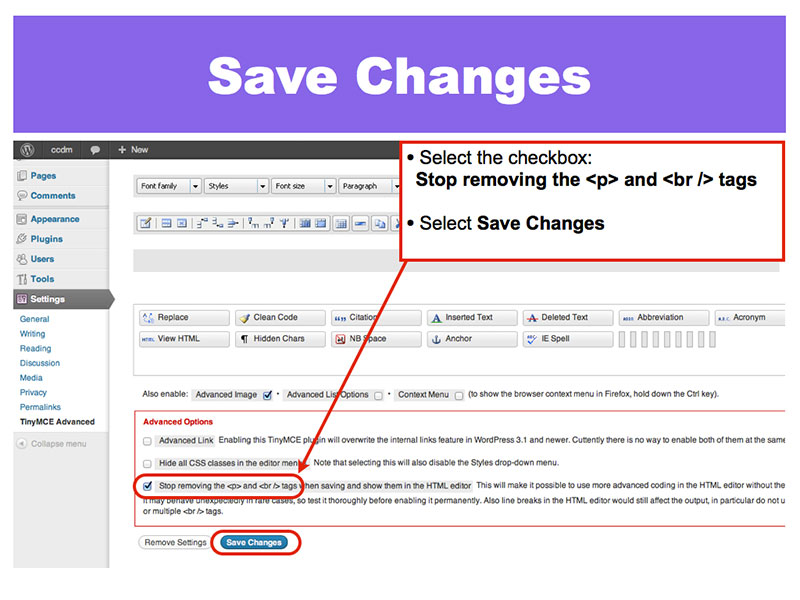 5: Save plugin changes