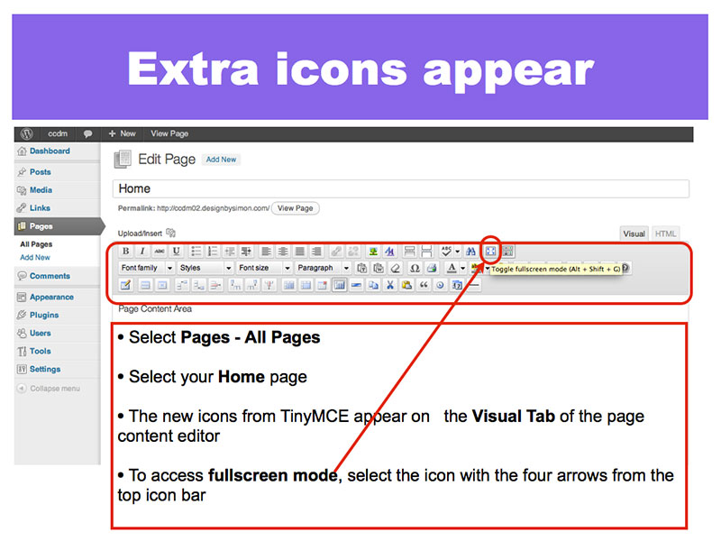 6: Extra Icons Appear in Page Editor