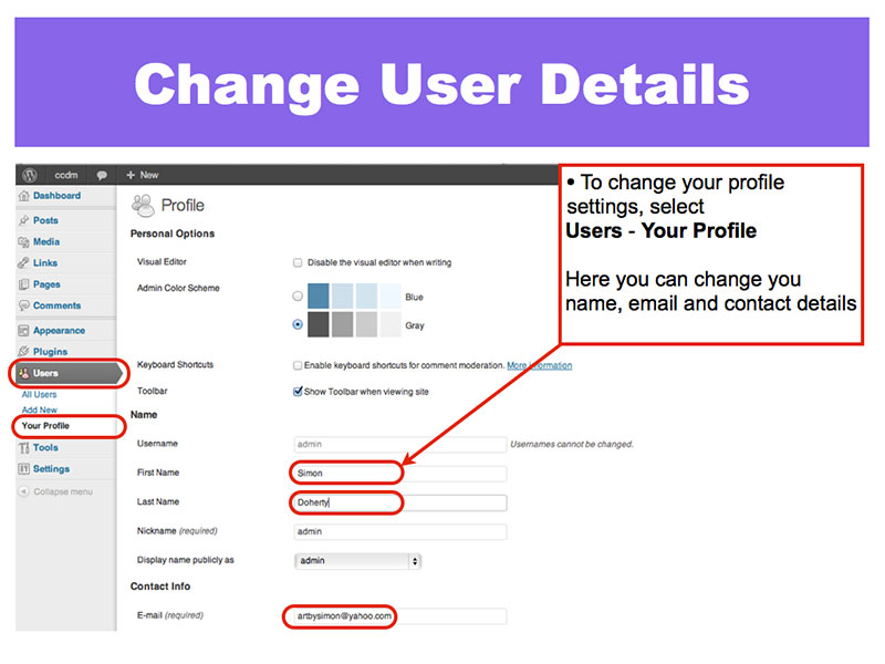 1: Change User Details