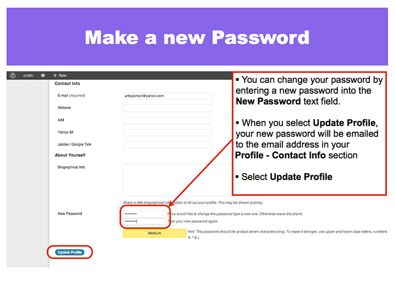 2: Make a new Password
