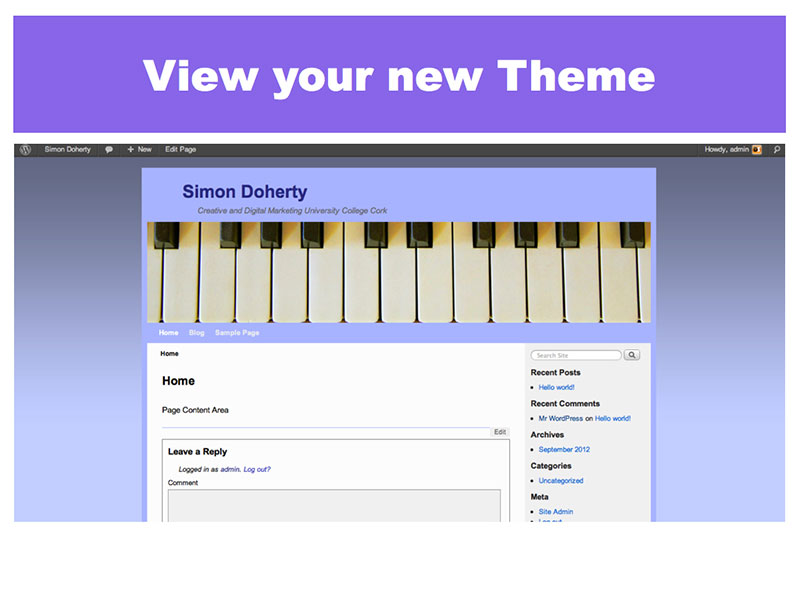 9: View your new Theme