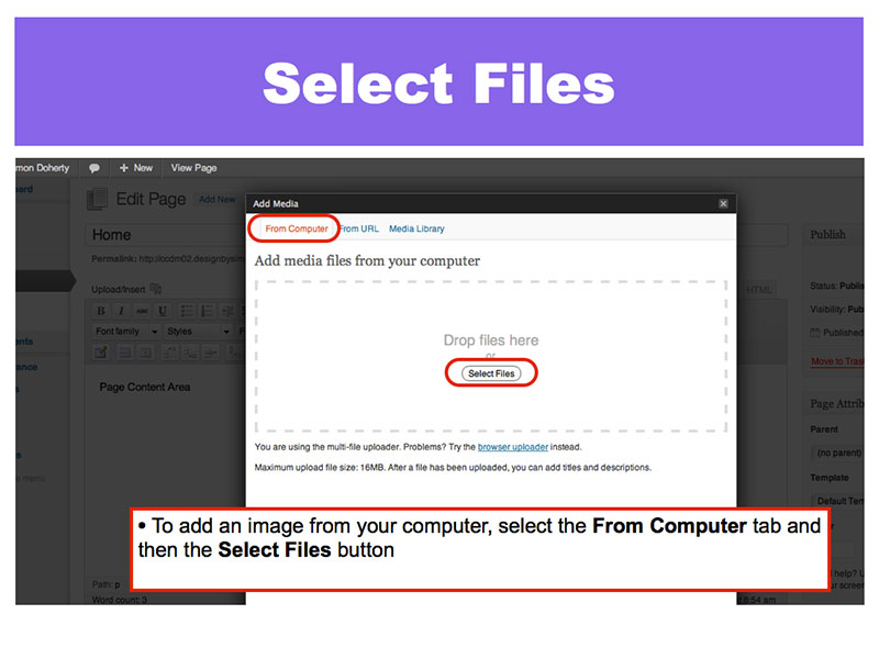 2: Select Files from your Computer