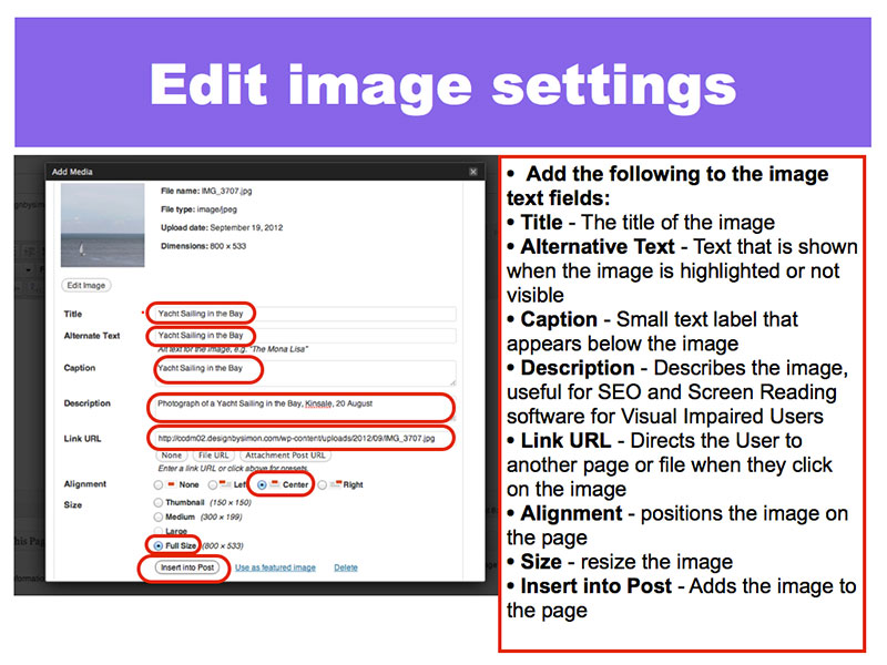 4: Edit the image settings