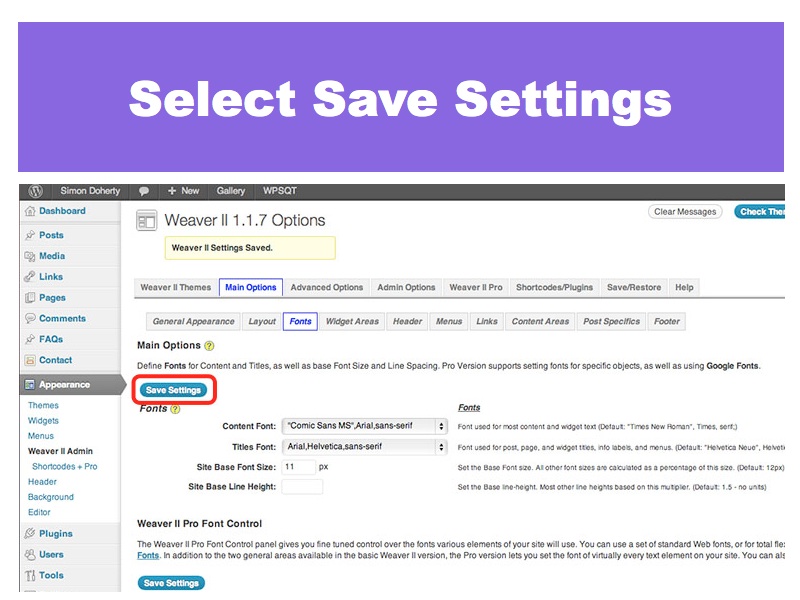 Select Save Settings