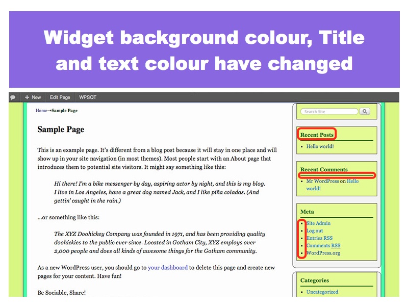 Background Colour of Widgets
