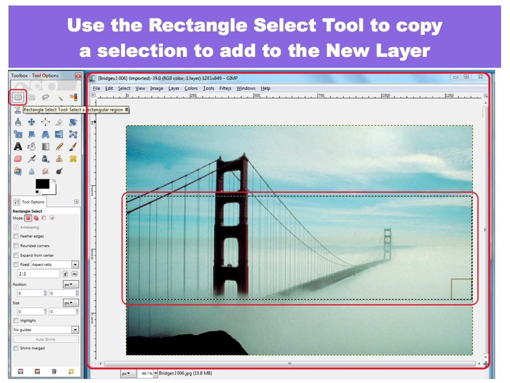 Use the Rectangle Select Tool to make a selection
