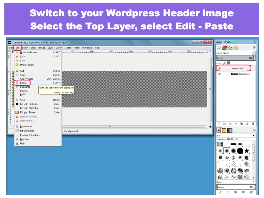Select Top Layer, select Edit - Paste