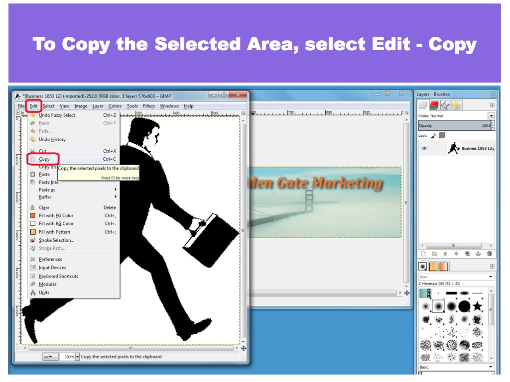 Select Edit - Copy