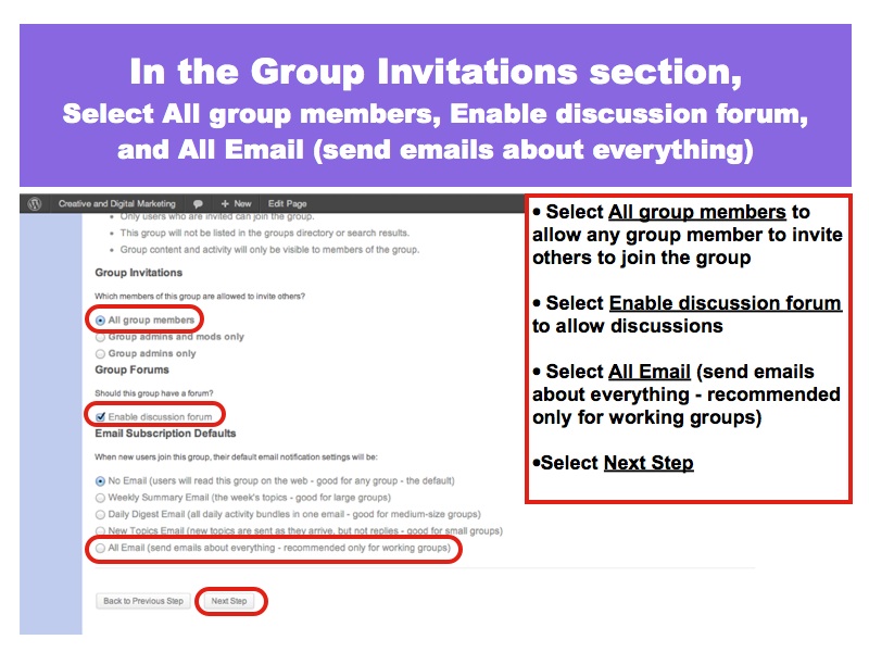 Edit Group Invitations