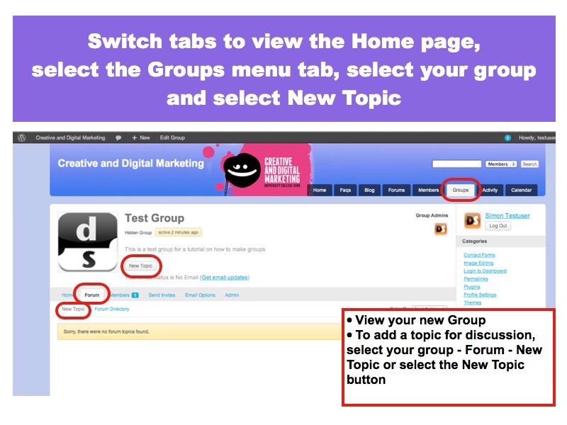 View the New Group