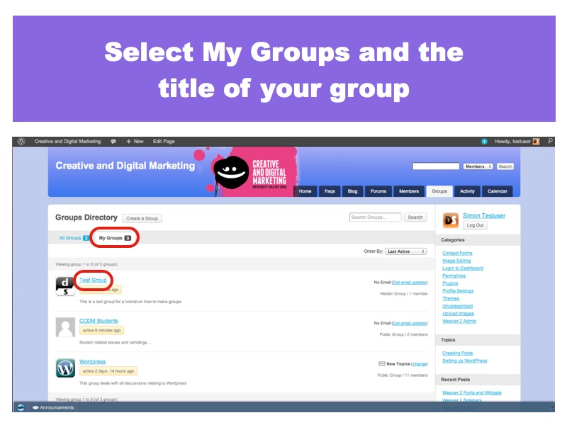 Select My Groups