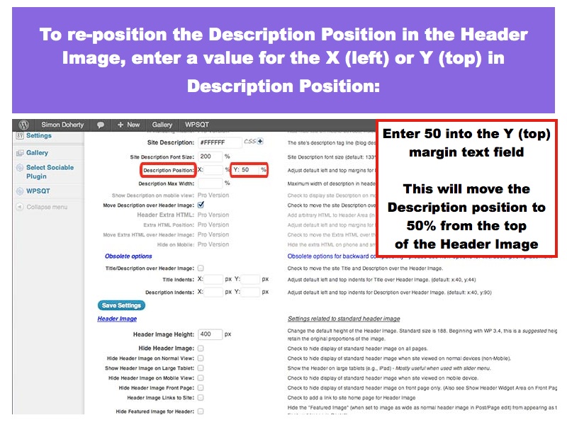 Reposition Description Position