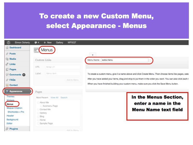 Create a new Custom Menu