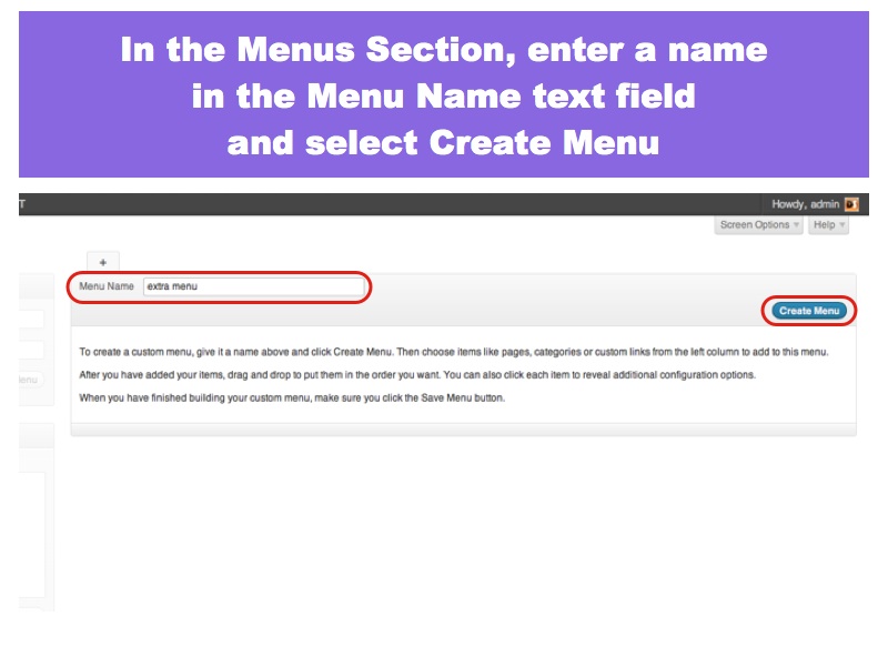 Enter a Name for the Custom Menu