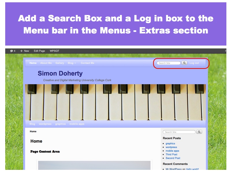 Add Search Box and Login Box